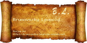 Brunovszky Leopold névjegykártya